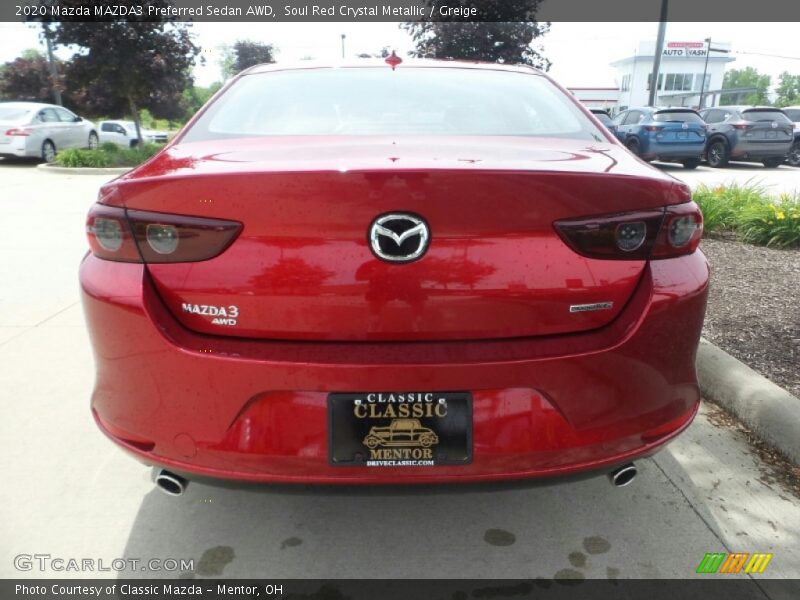 Soul Red Crystal Metallic / Greige 2020 Mazda MAZDA3 Preferred Sedan AWD