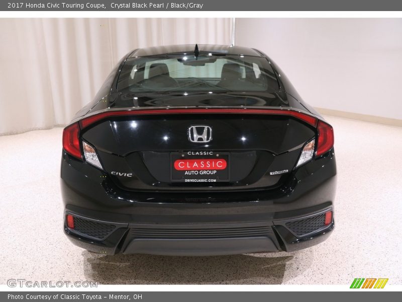 Crystal Black Pearl / Black/Gray 2017 Honda Civic Touring Coupe