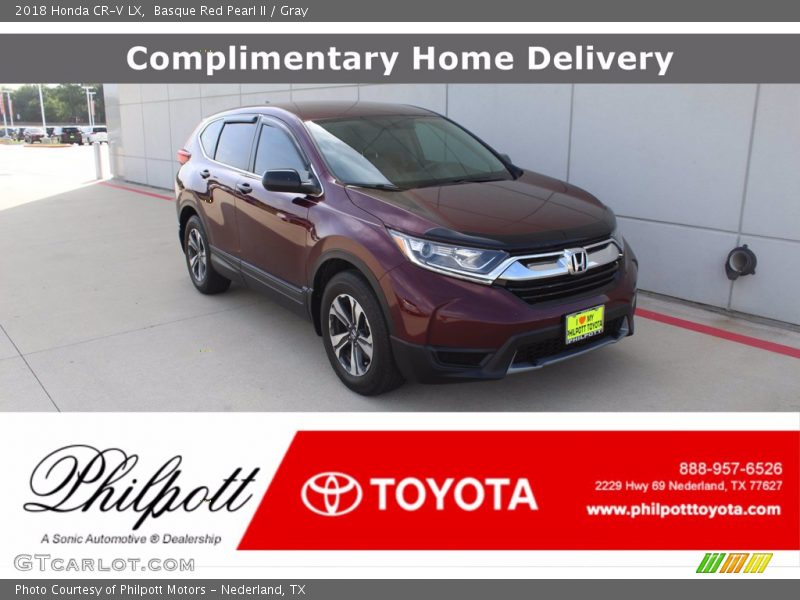 Basque Red Pearl II / Gray 2018 Honda CR-V LX