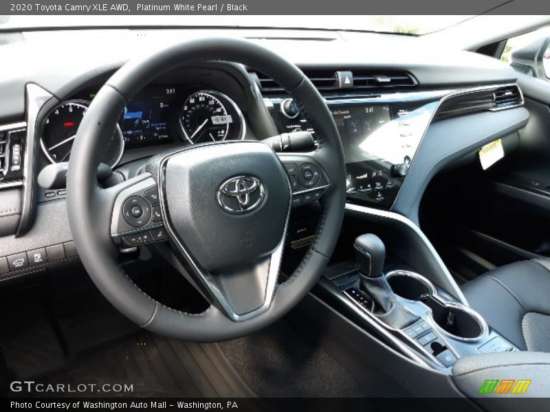 Platinum White Pearl / Black 2020 Toyota Camry XLE AWD