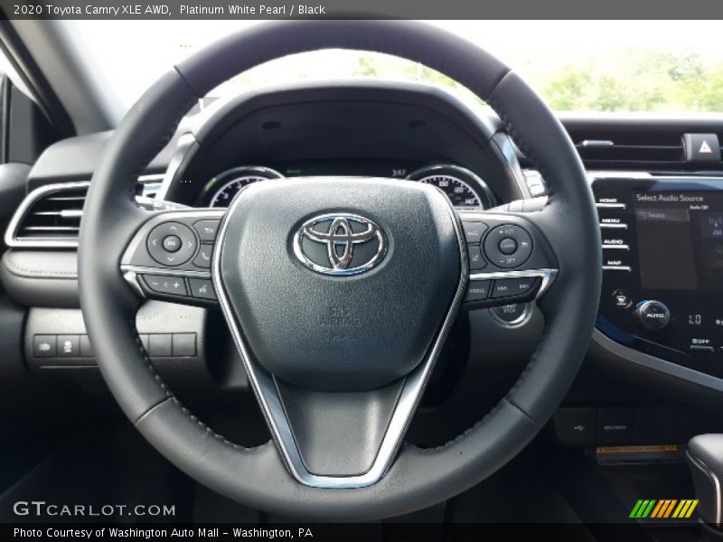 Platinum White Pearl / Black 2020 Toyota Camry XLE AWD