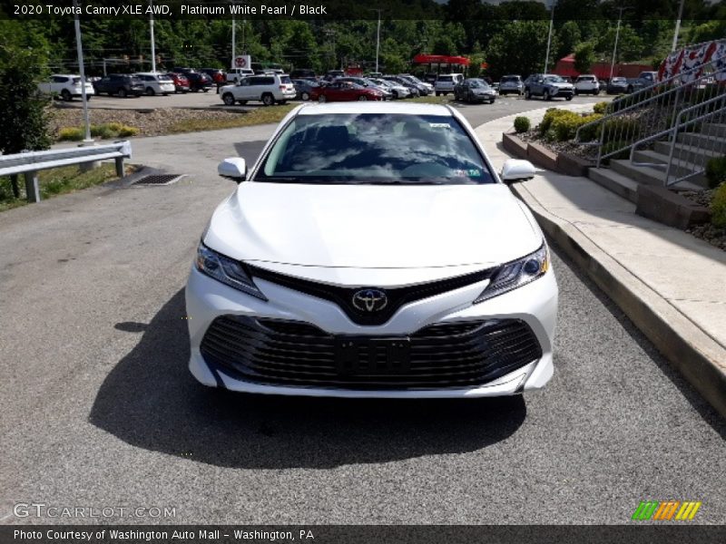 Platinum White Pearl / Black 2020 Toyota Camry XLE AWD