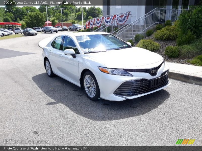 Platinum White Pearl / Black 2020 Toyota Camry XLE AWD