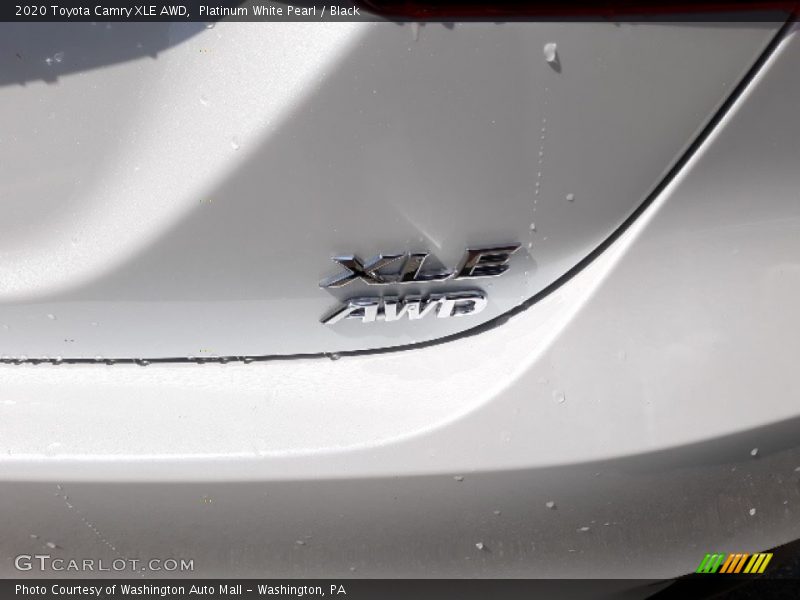 Platinum White Pearl / Black 2020 Toyota Camry XLE AWD
