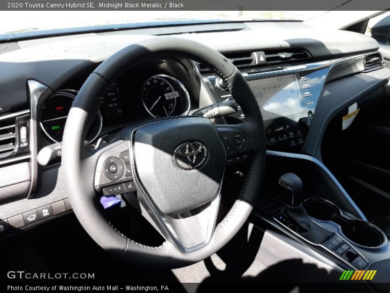 Midnight Black Metallic / Black 2020 Toyota Camry Hybrid SE
