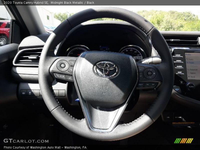 Midnight Black Metallic / Black 2020 Toyota Camry Hybrid SE