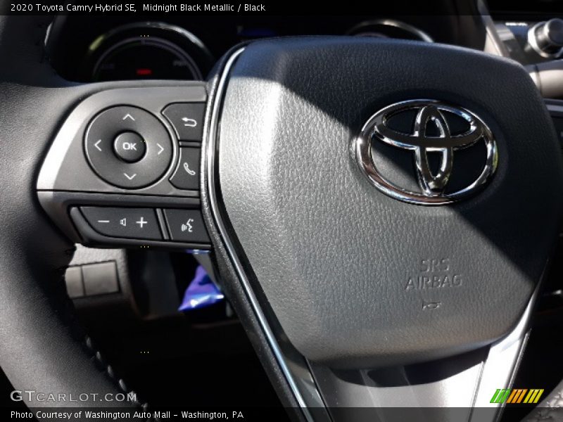 Midnight Black Metallic / Black 2020 Toyota Camry Hybrid SE
