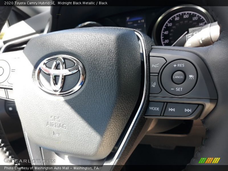 Midnight Black Metallic / Black 2020 Toyota Camry Hybrid SE