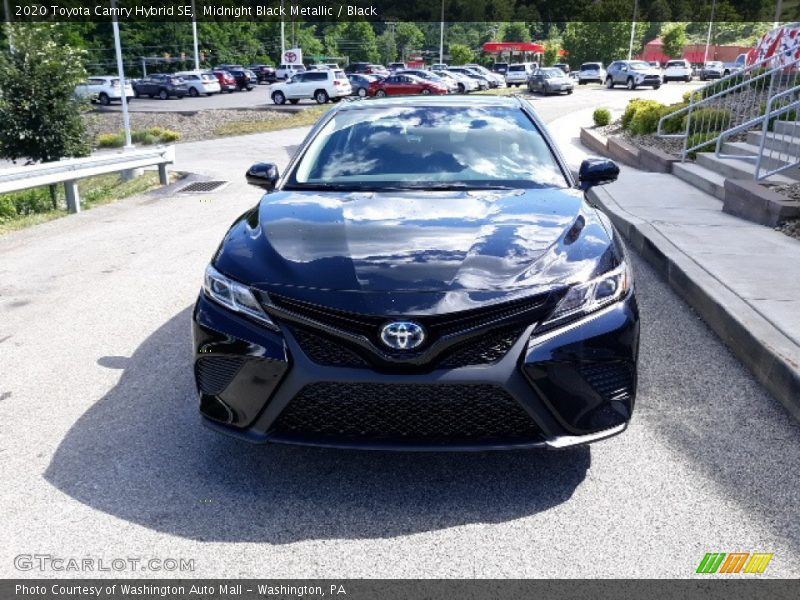 Midnight Black Metallic / Black 2020 Toyota Camry Hybrid SE