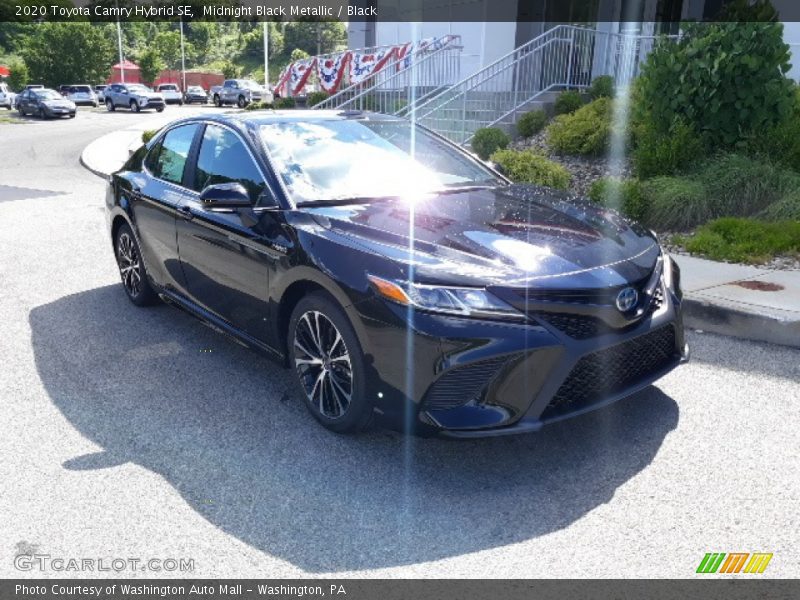Midnight Black Metallic / Black 2020 Toyota Camry Hybrid SE