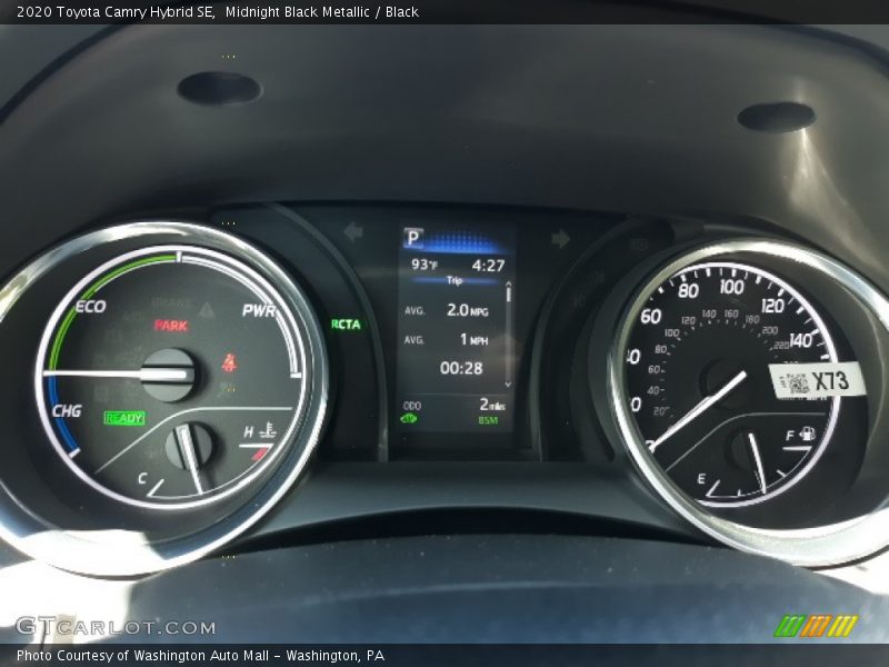 Midnight Black Metallic / Black 2020 Toyota Camry Hybrid SE
