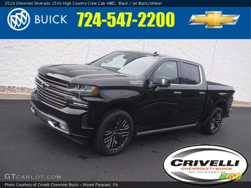 Black / Jet Black/Umber 2019 Chevrolet Silverado 1500 High Country Crew Cab 4WD