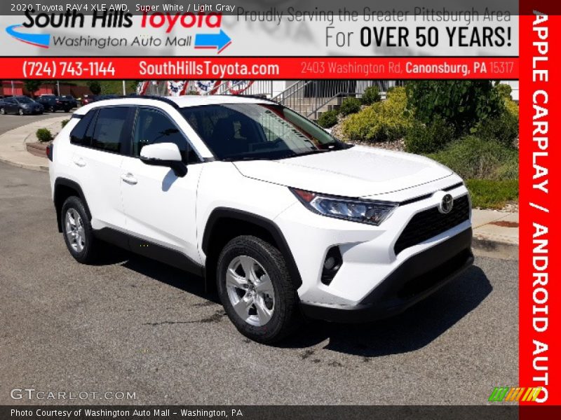 Super White / Light Gray 2020 Toyota RAV4 XLE AWD