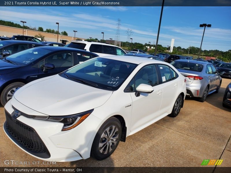 Super White / Light Gray/Moonstone 2021 Toyota Corolla Hybrid LE