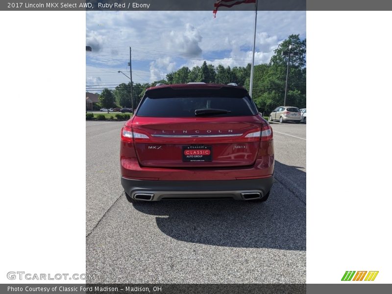 Ruby Red / Ebony 2017 Lincoln MKX Select AWD