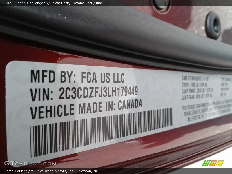 Octane Red / Black 2020 Dodge Challenger R/T Scat Pack