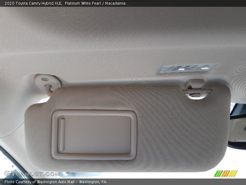 Platinum White Pearl / Macadamia 2020 Toyota Camry Hybrid XLE