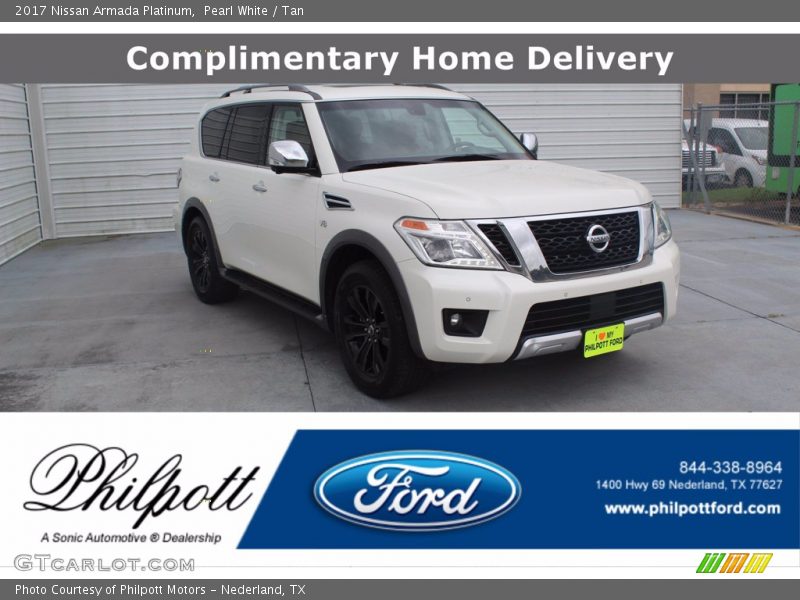 Pearl White / Tan 2017 Nissan Armada Platinum