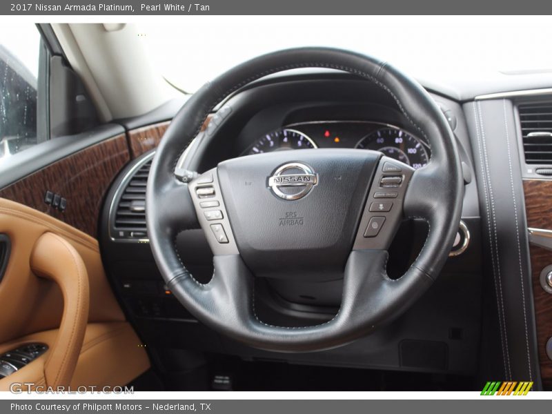 Pearl White / Tan 2017 Nissan Armada Platinum