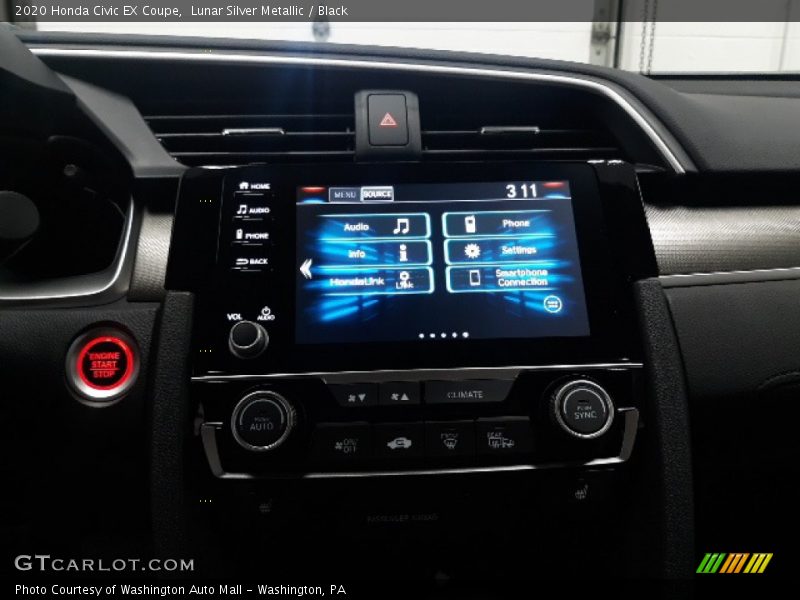 Lunar Silver Metallic / Black 2020 Honda Civic EX Coupe
