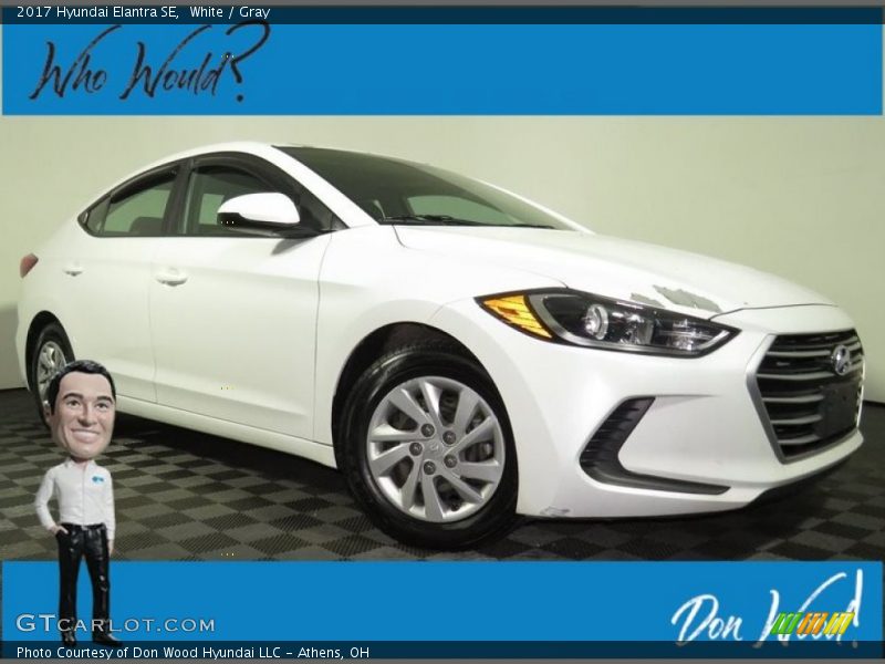 White / Gray 2017 Hyundai Elantra SE