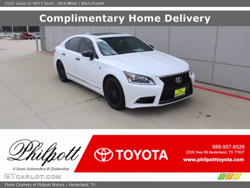 Ultra White / Black/Scarlet 2015 Lexus LS 460 F Sport