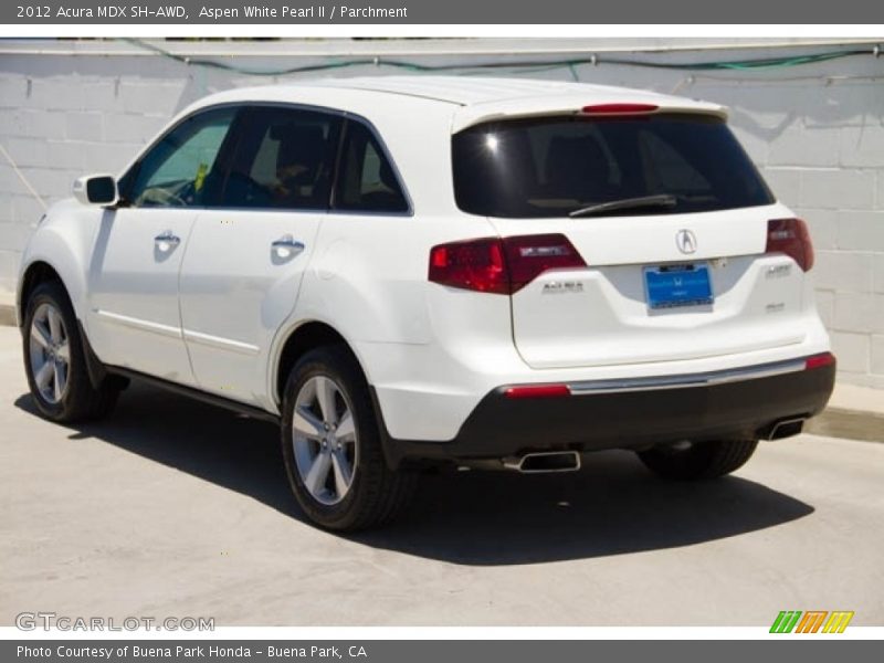 Aspen White Pearl II / Parchment 2012 Acura MDX SH-AWD