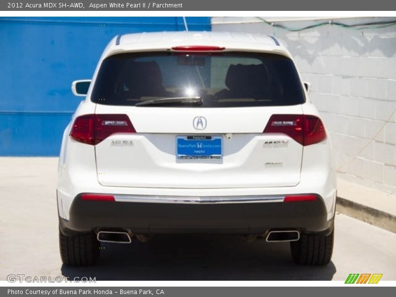 Aspen White Pearl II / Parchment 2012 Acura MDX SH-AWD