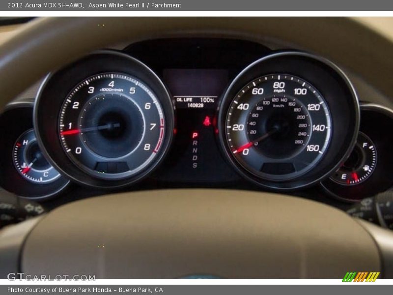 Aspen White Pearl II / Parchment 2012 Acura MDX SH-AWD
