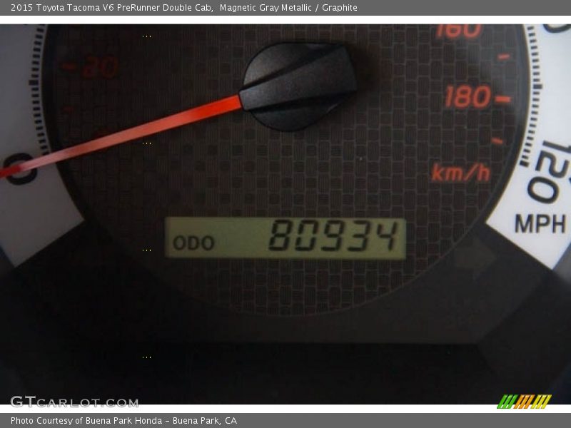 Magnetic Gray Metallic / Graphite 2015 Toyota Tacoma V6 PreRunner Double Cab