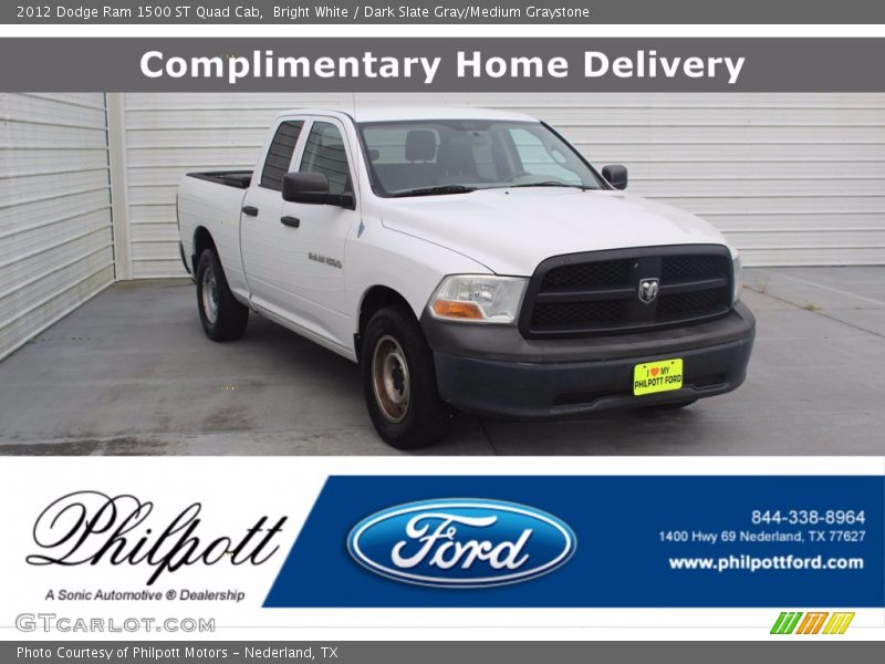 Bright White / Dark Slate Gray/Medium Graystone 2012 Dodge Ram 1500 ST Quad Cab