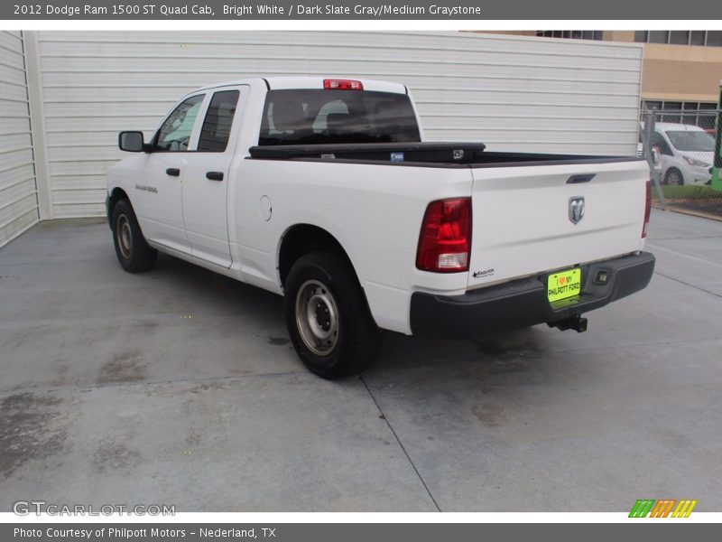 Bright White / Dark Slate Gray/Medium Graystone 2012 Dodge Ram 1500 ST Quad Cab