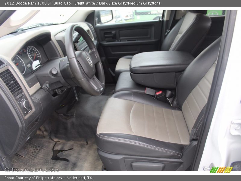 Bright White / Dark Slate Gray/Medium Graystone 2012 Dodge Ram 1500 ST Quad Cab