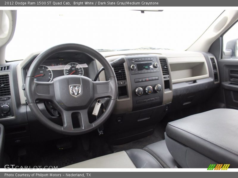 Bright White / Dark Slate Gray/Medium Graystone 2012 Dodge Ram 1500 ST Quad Cab