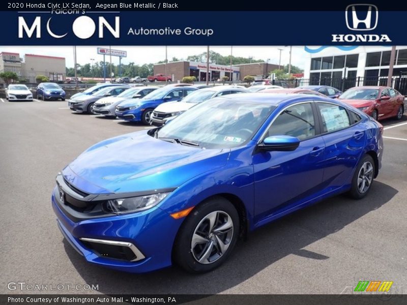Aegean Blue Metallic / Black 2020 Honda Civic LX Sedan