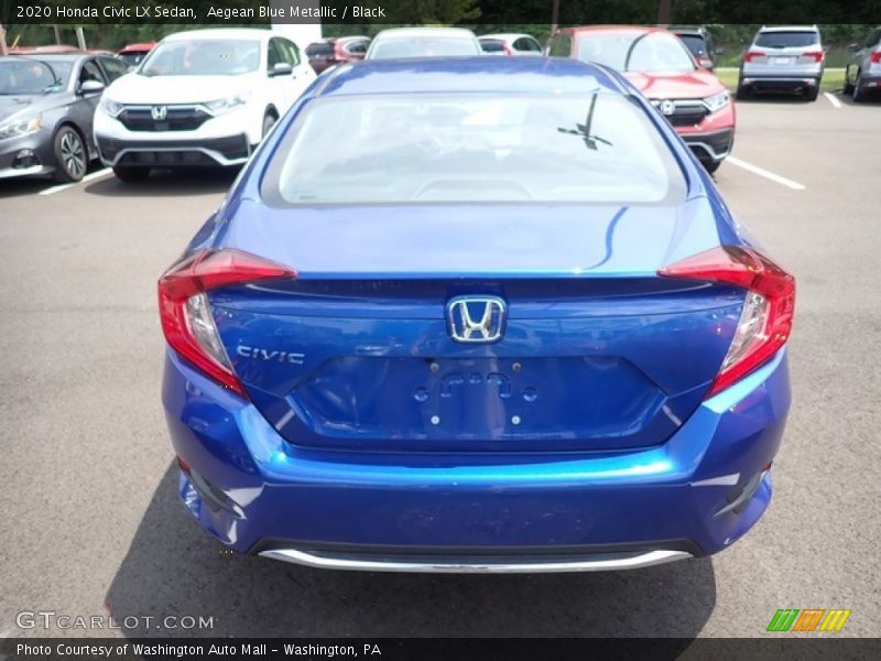 Aegean Blue Metallic / Black 2020 Honda Civic LX Sedan