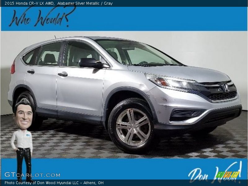 Alabaster Silver Metallic / Gray 2015 Honda CR-V LX AWD