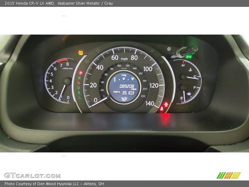 Alabaster Silver Metallic / Gray 2015 Honda CR-V LX AWD