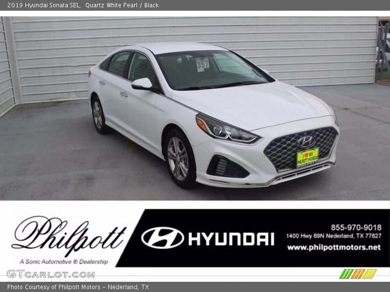 Quartz White Pearl / Black 2019 Hyundai Sonata SEL