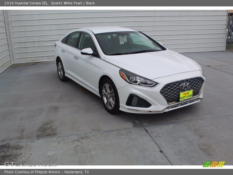 Quartz White Pearl / Black 2019 Hyundai Sonata SEL