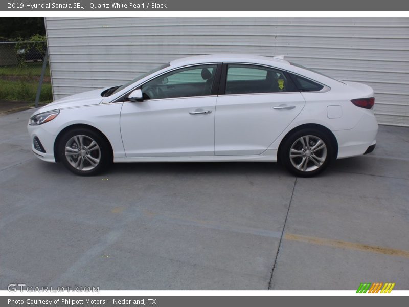 Quartz White Pearl / Black 2019 Hyundai Sonata SEL