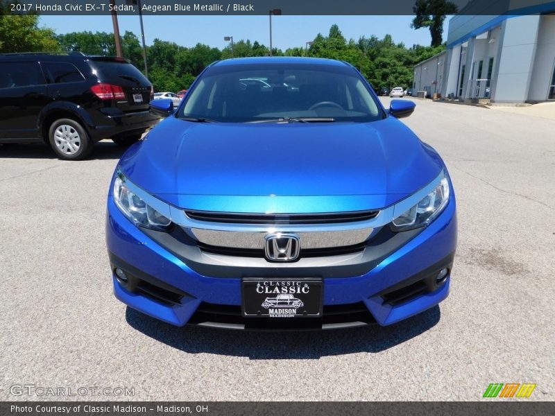 Aegean Blue Metallic / Black 2017 Honda Civic EX-T Sedan