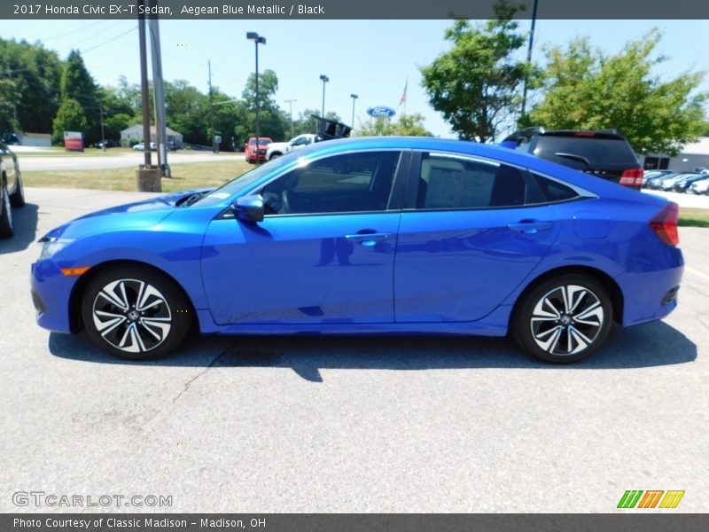 Aegean Blue Metallic / Black 2017 Honda Civic EX-T Sedan