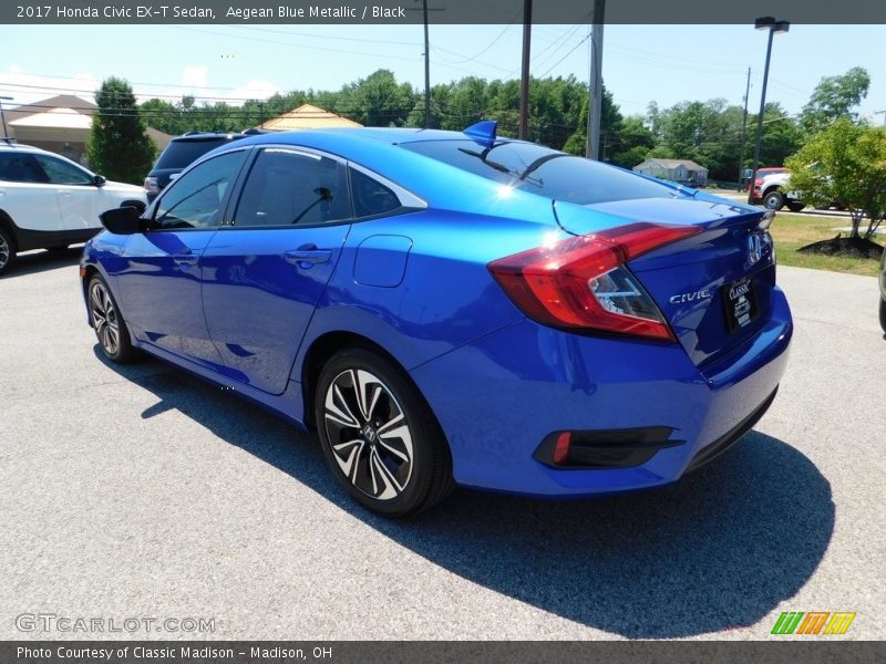 Aegean Blue Metallic / Black 2017 Honda Civic EX-T Sedan