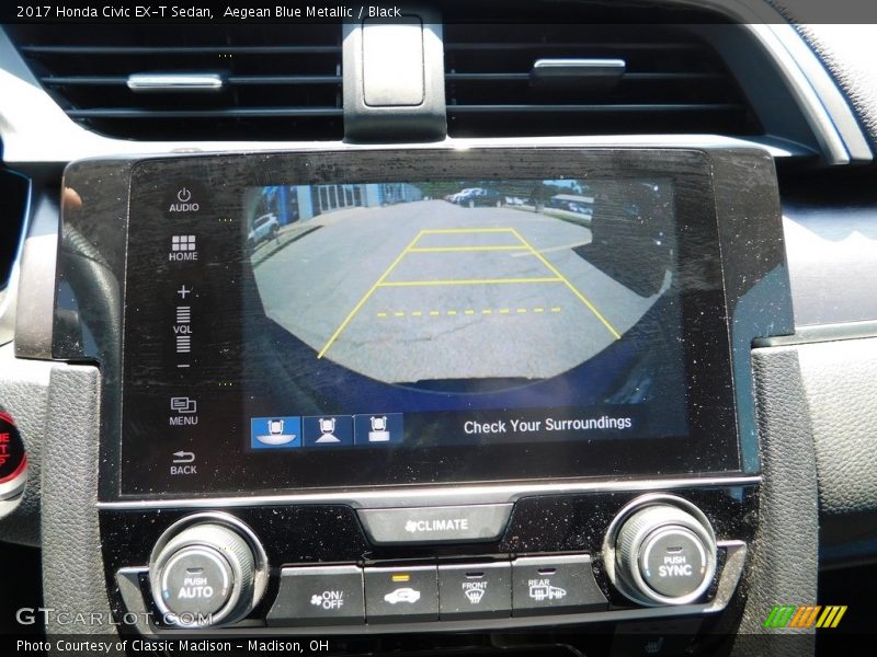 Aegean Blue Metallic / Black 2017 Honda Civic EX-T Sedan