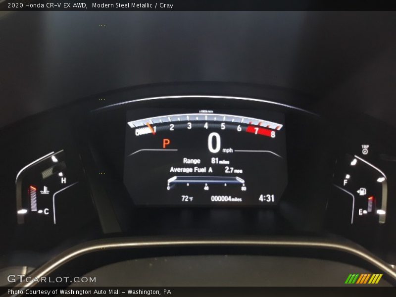 Modern Steel Metallic / Gray 2020 Honda CR-V EX AWD