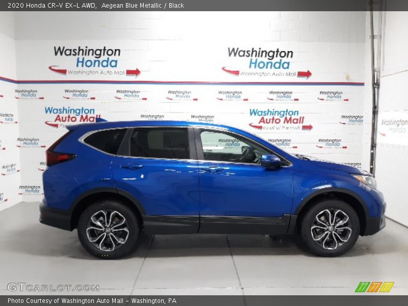 Aegean Blue Metallic / Black 2020 Honda CR-V EX-L AWD