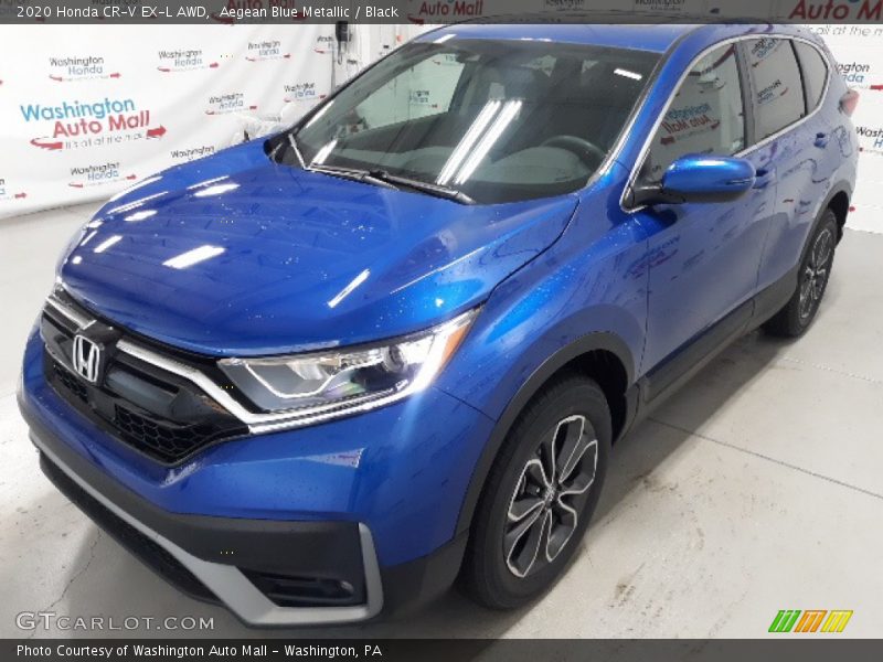 Aegean Blue Metallic / Black 2020 Honda CR-V EX-L AWD