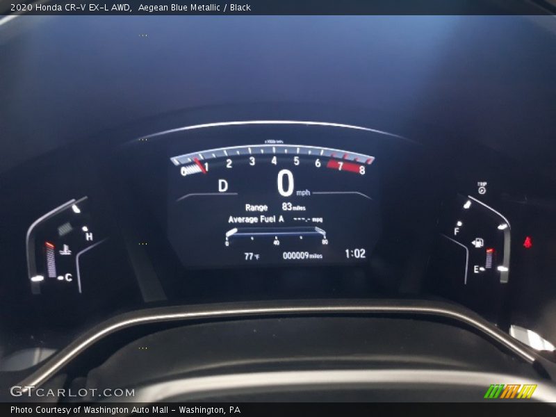Aegean Blue Metallic / Black 2020 Honda CR-V EX-L AWD