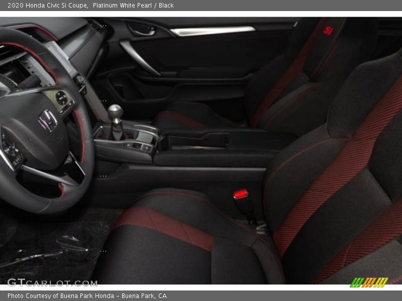 Platinum White Pearl / Black 2020 Honda Civic Si Coupe